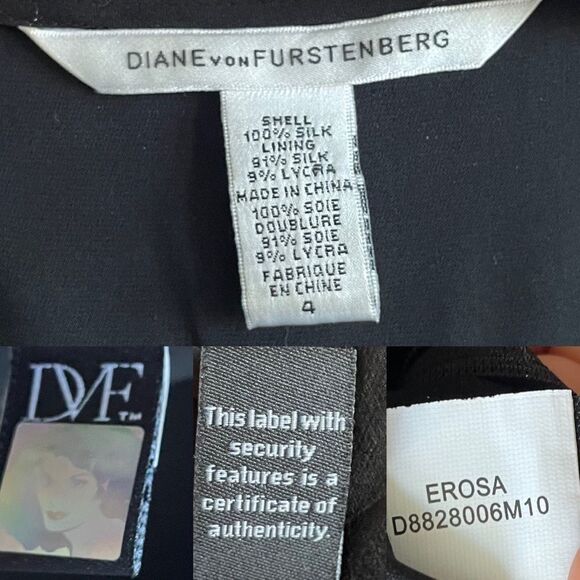 DIANE von FURSTENBERG silk erosa ruched short sleeve mini dress black 4 - Picture 7 of 8